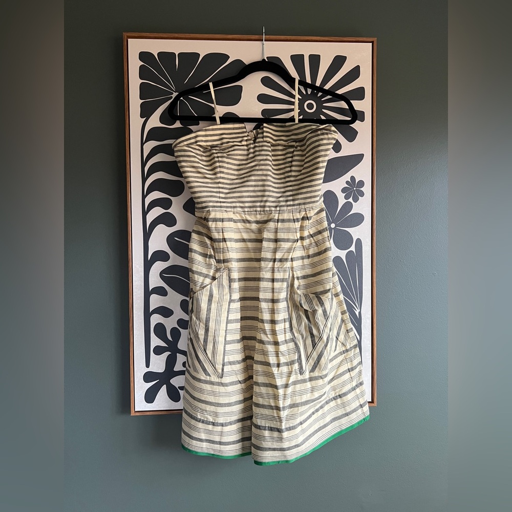NWOT Anthropologie Maeve stripped nautical strapless dress Size 4‎